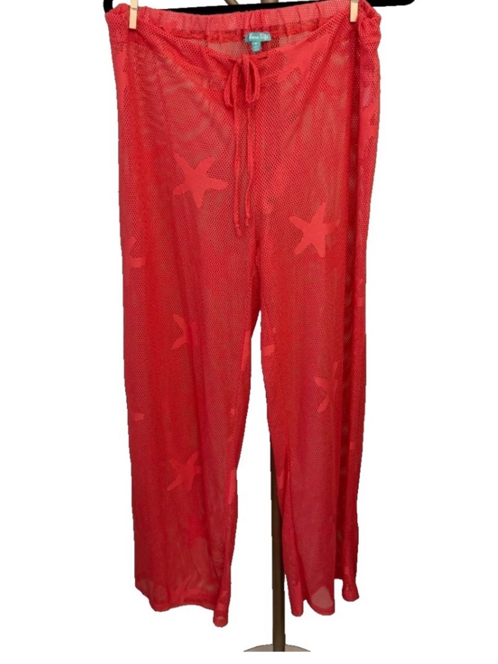 Shore Life Red Starfish Mesh Beach Pants Sz M Made in Jordan